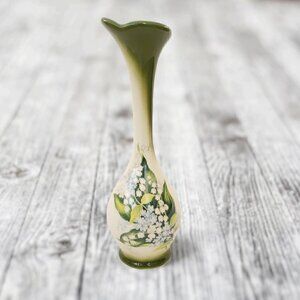 Vintage Small Pottery Lily Of The Valley Bud Vase Handmade In Red Deer